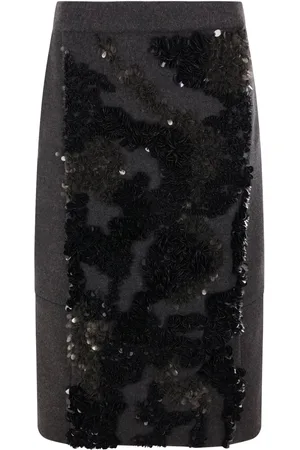 Plan C Jupe mi-longue à sequins