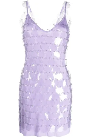 Paco rabanne Robe courte brodée de sequins à col v