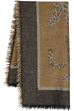 Saint Laurent écharpe à motif animalier en jacquard (années 1980)