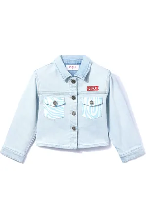 PUCCI Junior Veste en jean à logo brodé