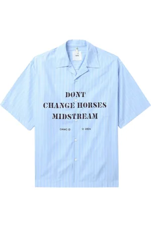 OAMC Chemise rayée à slogan imprimé