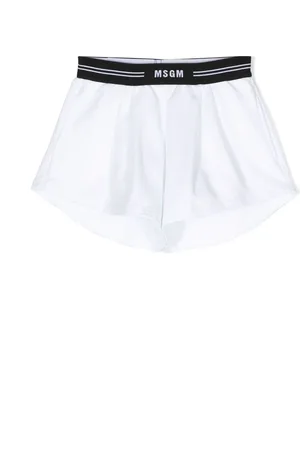 Msgm Short plissé à logo imprimé