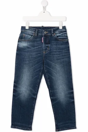 Dsquared2 Jean droit à effet délavé