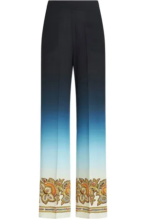 Etro Pantalon ample en soie à effet dégradé