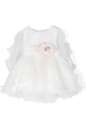 Mimilù Robe volantée à fleurs appliquées