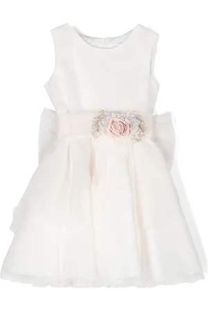 Mimilù Robe évasée à fleurs appliquées