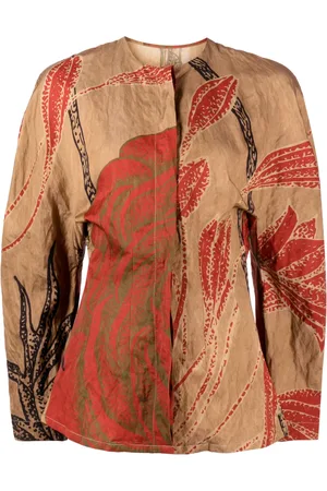 UMA WANG Blouse fleurie à manches longues