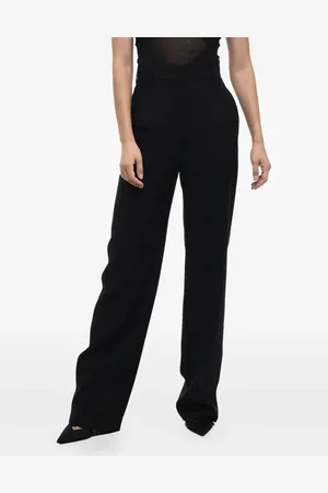 Alexander McQueen Pantalon de tailleur en laine à taille haute