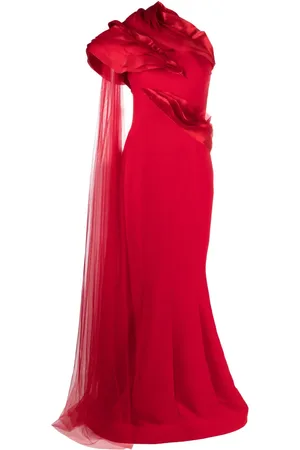 Gaby Charbachy Robe longue drapé à une épaule