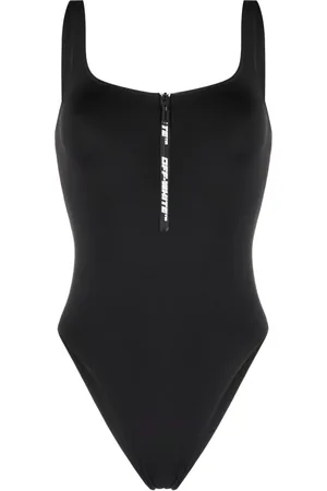 OFF-WHITE Maillot de bain zippé à logo imprimé