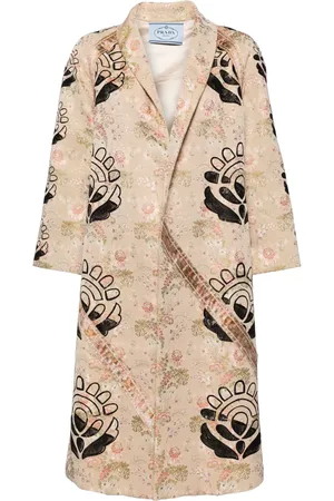 Prada Manteau à motif floral brodé