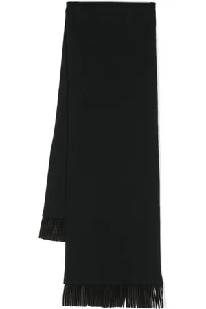 Saint Laurent écharpe en laine à bords frangés (années 1980)