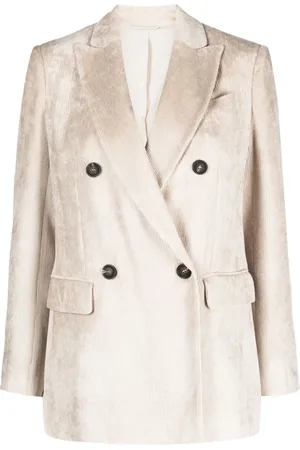 Brunello Cucinelli Blazer croisé en velours côtelé