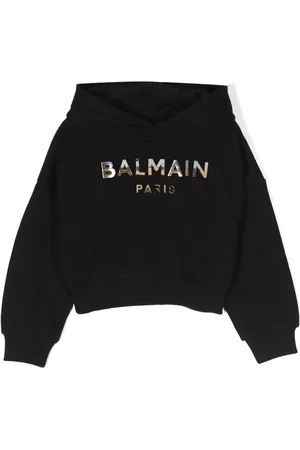 Balmain Hoodie en coton à logo imprimé