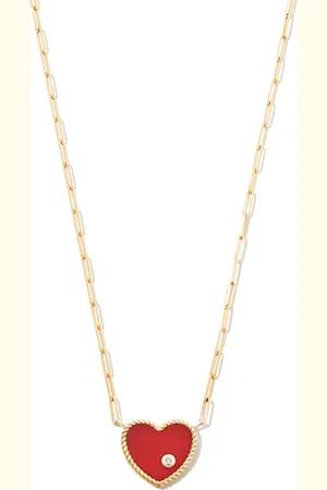 YVONNE LÉON Collier à pendentif cœur serti de diamant