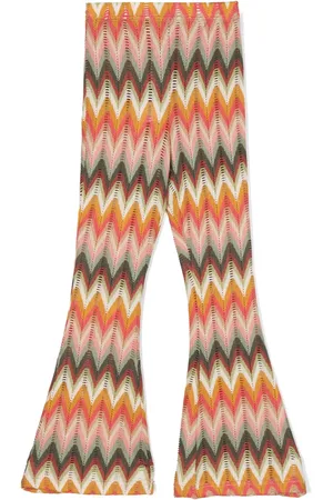LA STUPENDERIA Pantalon ample à motif zigzag