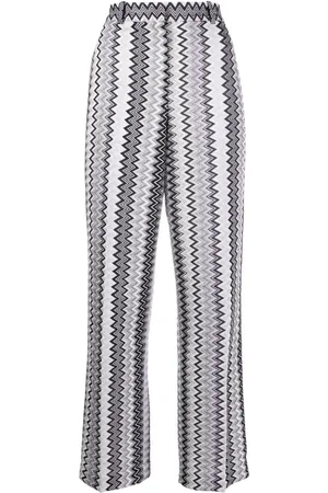 Missoni Pantalon à taille haute à motif zigzag