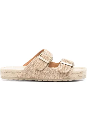 MANEBI Espadrilles à rayures en raphia