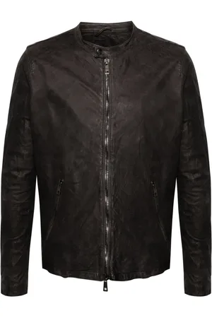 GIORGIO BRATO Veste en cuir à effet froissé