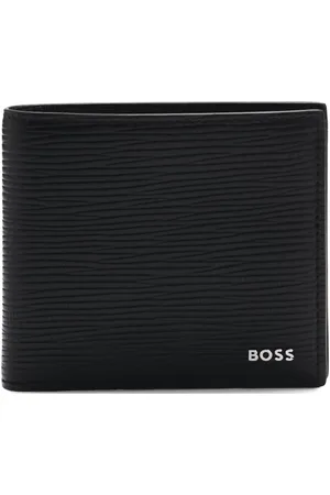 HUGO BOSS Portefeuille et porte-cartes en cuir à motif géométrique