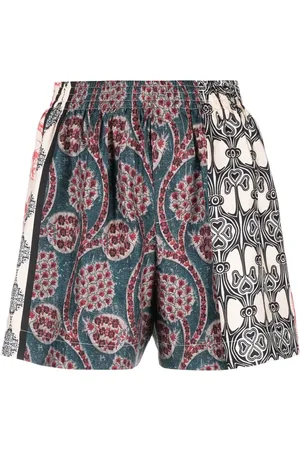 ERIKA CAVALLINI Short en soie à imprimé graphique