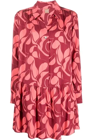 HUGO BOSS Robe-chemise à imprimé abstrait