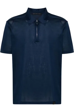 LOW BRAND Polo zippé en piqué
