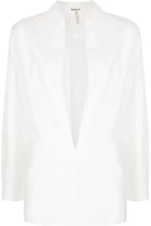 Hermès Chemise en lin à col plongeant (années 1990-2000)