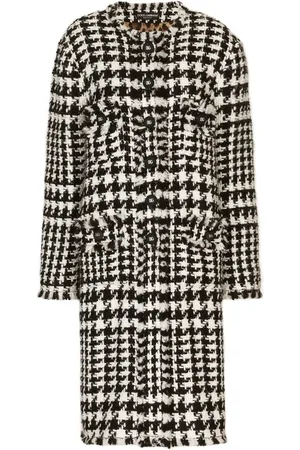 Dolce & Gabbana Manteau en tweed à simple boutonnage