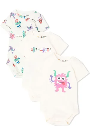 OFF-WHITE Lot de trois grenouillères à imprimé cartoon
