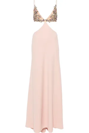 Costarellos Robe longue à fleurs appliquées