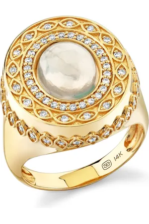 Sydney Evan Chevalière Marquise Eye en 14ct pavée de diamants