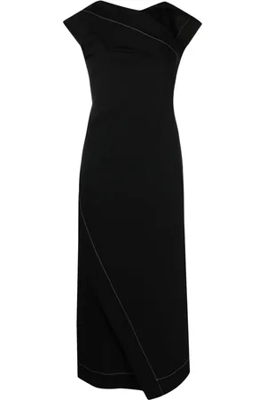 Jil Sander Robe drapée à coutures contrastantes
