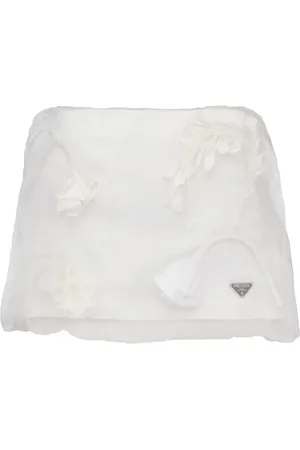 Prada Jupe mi-longue en organza à broderies