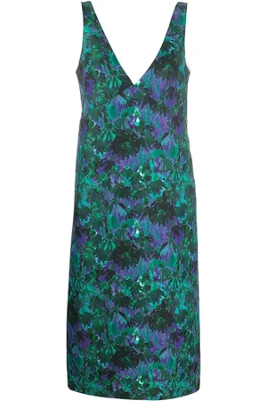 Plan C Robe sans manches mi-longue à fleurs