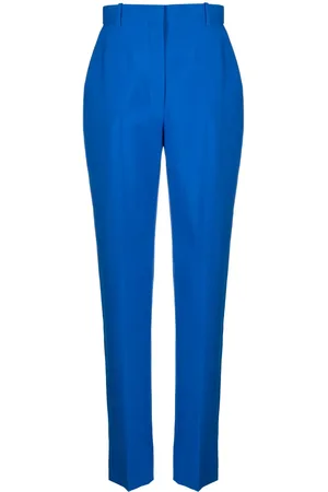 Alexander McQueen Pantalon de tailleur en laine à taille haute