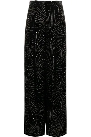 Blazé Milano Pantalon palazzo à ornements en cristal