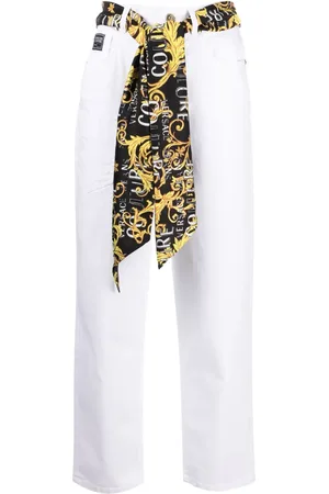 VERSACE Jean droit à détail de foulard