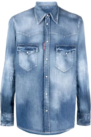 Dsquared2 Chemise en jean à effet usé