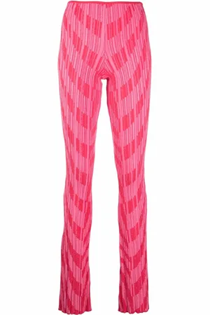 Serafini Pantalon évasé en maille intarsia