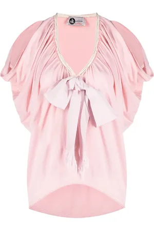 Lanvin Blouse froncée à détail de nœud (années 2000)