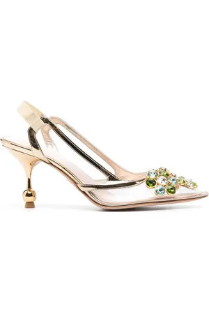 Giambattista Valli Escarpins ornés de cristaux à bride arrière 80 mm