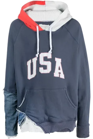 GREG LAUREN Hoodie en coton Fragment à empiècements