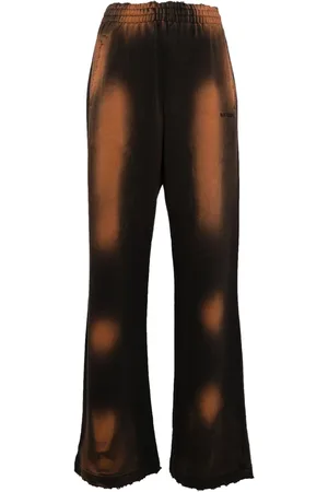 We11 Done Pantalon de jogging à effet usé