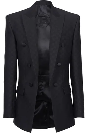 Balmain Blazer satiné à motif monogrammé