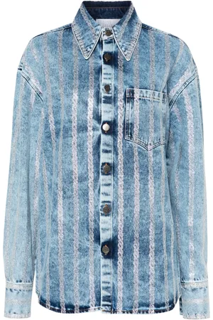 GIUSEPPE DI MORABITO Chemise en jean à ornements en cristal