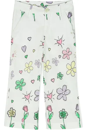 MISS GRANT Pantalon en coton à fleurs