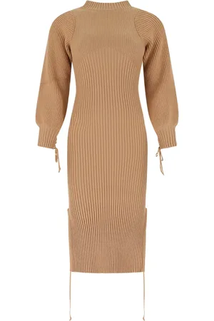 ANDREADAMO Robe mi-longue en maille nervurée