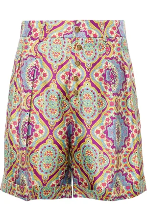 Etro Short en soie à motif cachemire