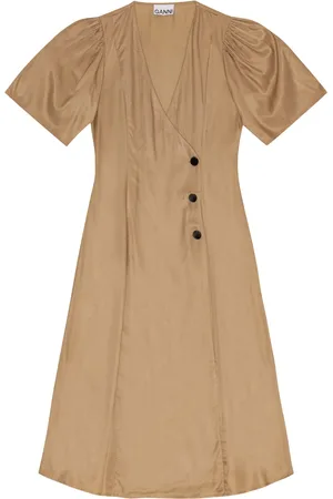 Ganni Robe portefeuille à coupe mi-longue